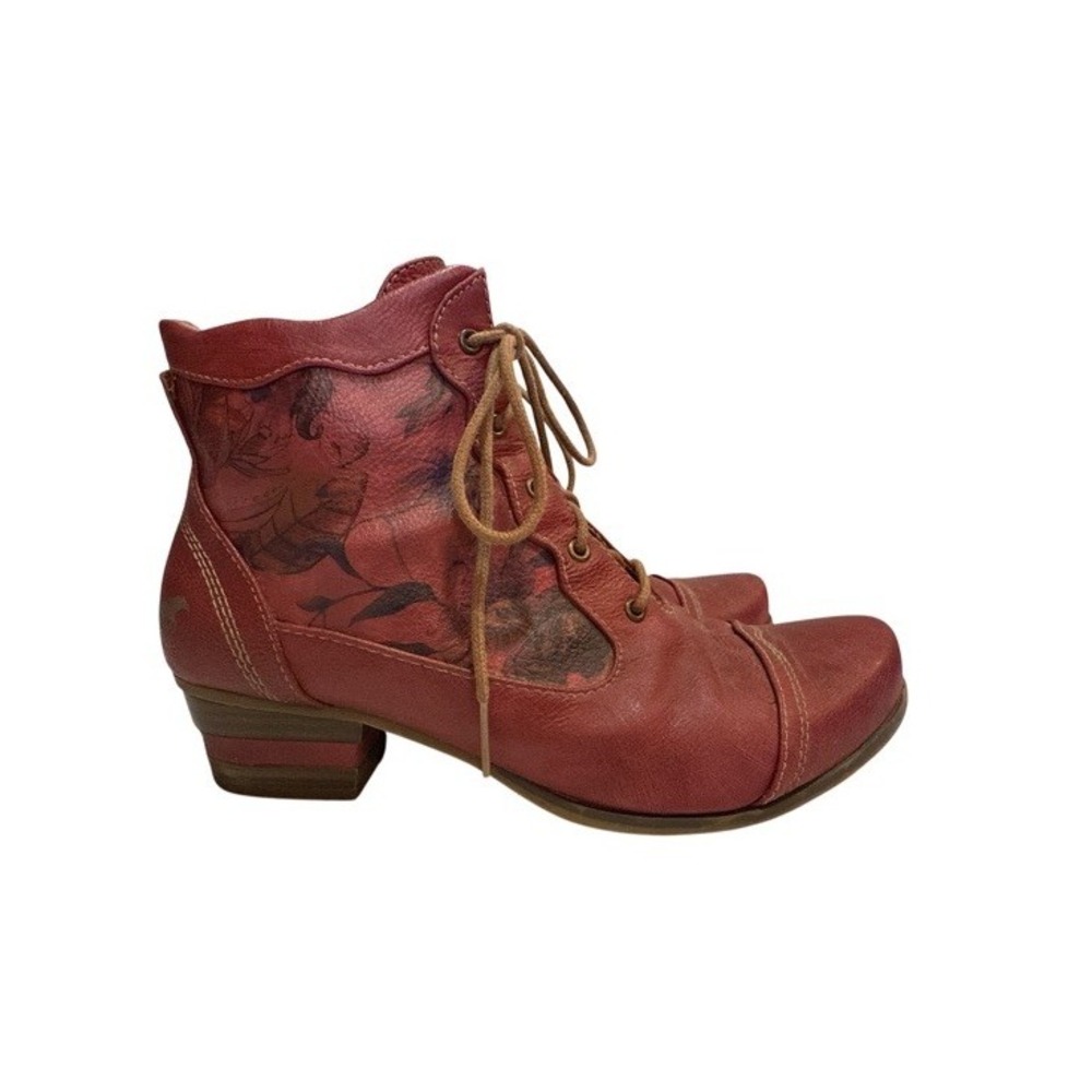 Mustang 32 Vintage Red Leather Boots Y2k Size 39 Us‎ 8